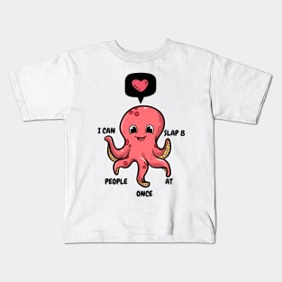 Funny Slapping Octopus Kids T-Shirt